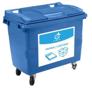 Bac roulette 660L papier carton